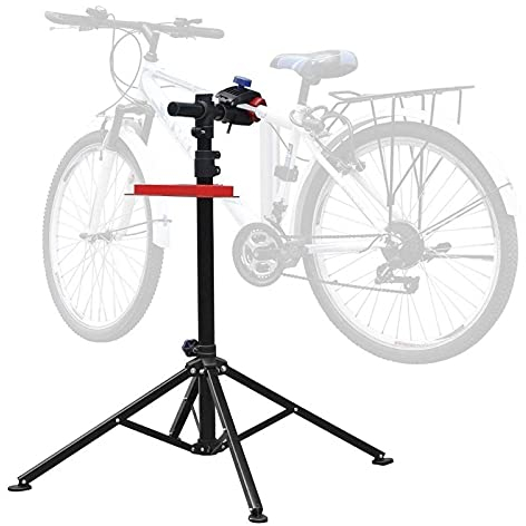 Fahrradmontageständer, Fahrradreparaturständer für Fahrräder bis 30Kg, inkl. Werkzeugablage Lenkerhalter, klappbarer & höhenverstellbarer, Aluminiumlegierung Schwerlast Montageständer Fahrradständer