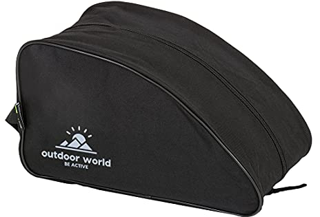 Outdoor World Premium Schuhtasche – Wasserabweisend, mit weitem Reißverschluss, Unisex –Schuhtasche für Wander, Fußball, Rugby und Golfschuhe–Geeignet für Erwachsene,Kinder, Herren und Damen (Schwarz)