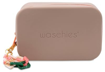 Waschies große Kosmetiktasche in Braun - BPA-freies Silikon-Etui für Make-up & Hautpflegeprodukte – maschinenwaschbar, wiederverwendbar & wasserabweisend – ideal für Reisen und den täglichen Gebrauch