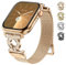 wutwuk Compatible avec Bracelet Apple Watch 41mm 40mm 38mm Bracelet Réglable en Acier Inoxydable avec Fermeture Magnétique et Diamants pour iWatch SE(2)/9/8/7/6/5/4/3/2/1 Or Rose