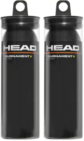 HEAD Tournament Squash Balls, 3 Balls, Black, One Size (Pack of 2)