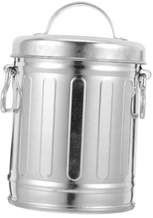 CVUTOVO Cenicero De Metal Galvanizado con Tapa Cenicero De Cubo Vintage Papelera De Escritorio Compacta para Mesita De Noche Oficina Cocina Y Hogar 5.70 X 3.93 X 3.93 in