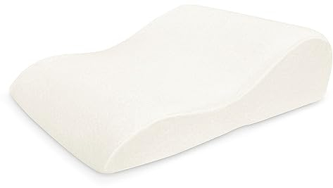 ELONEO Almohada de Piernas - Cojín de Soporte en Cuña para Cama con Espuma Viscoelástica, Elevador para Piernas Cansadas, Funda Jacquard Lavable, 68x40x16 cm, Blanco