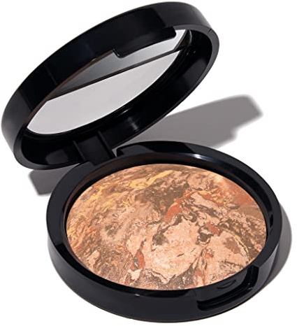LAURA GELLER Baked Balance-n-Glow Illuminating Powder Foundation (Deep) Buildable Sheer to Light Coverage Baked Foundation, Satin Finish