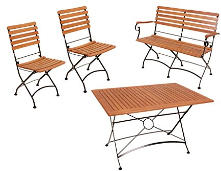 Gravidus 4-teilige Tischgruppe mit Tisch, Klappstuhl und Klappbank