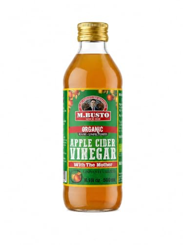 M Busto Vinagre de Sidra Ecológico Con la Madre Sin Pasteurizar Sin Filtrar Sin Gluten - 2 x 500 ml