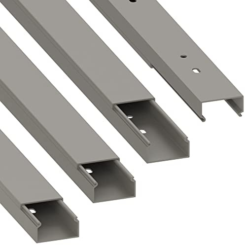 Habengut kabelkanal (med monteringshål i golvet) 15 x 30 mm av PVC, färg: grå, längd 4 m (4 x 1 m längd)