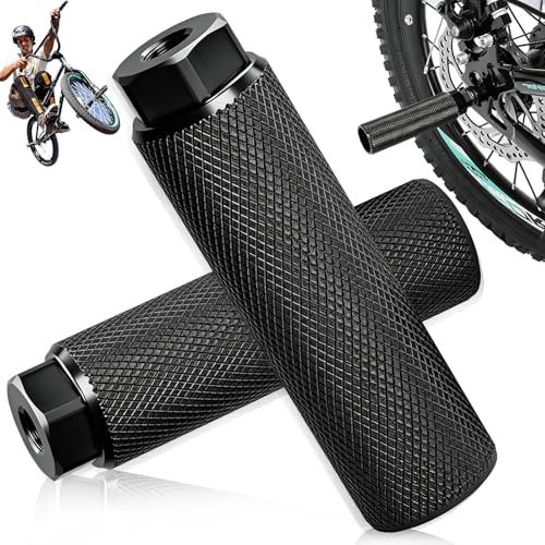 SUpoetry 2 stycken universella cykelpegs, aluminiumlegering halkfria cykelpegs, stuntpegs, axel fotstöd stuntpegs, lämplig för mountainbikes och cyklar cykelpegs, halkfri svart
