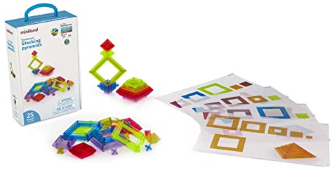 Miniland - Lichtdurchlässige Pyramiden - Konstruktionsset geeignet für Leuchttische
