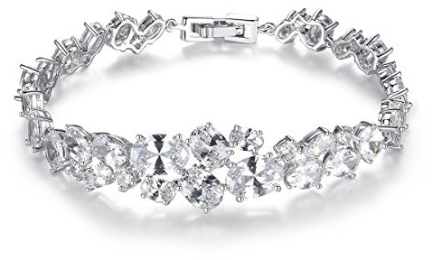 QUKE Luxus Cubic Zirkonia Kristall Kleid Armband Mode Braut Hochzeit Armbänder für Frauen Mädchen Schmuck
