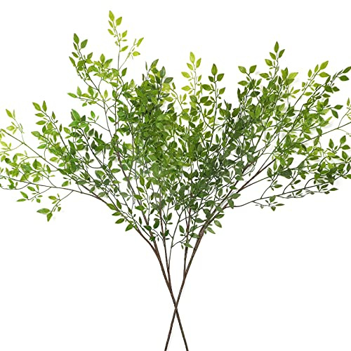Dremisland Planta Artificial de bambú Artificial de 43.3 Pulgadas, 2 Tallos Verdes Artificiales, Plantas de bambú de la Suerte, arbustos Falsos, arbustos para decoración del hogar, Boda, Oficina