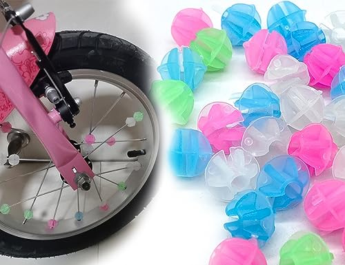 KAPSING 108 Stück Speichenreflektoren Fahrrad,Fahrrad Zubehör,Speichenclips,Fahrradspeichen Korn Leuchtender Plastik Clip,Fahrradspeichen Dekorationen
