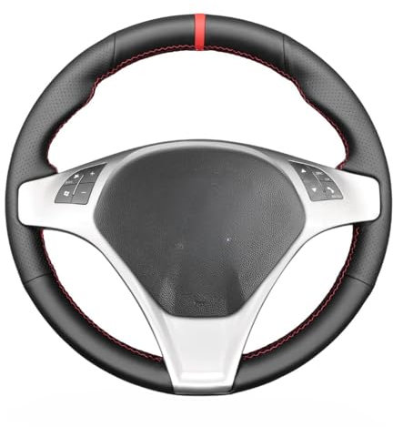 MEWANT Handstich DIY Schwarzem Echtleder Lenkradbezug für Giulietta alfa Romeo 2010–2014/MiTo 2008–2015