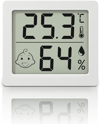 3.1’’ Large-screen Ultra-thin Thermometer and Hygrometer, Indoor Household Electronic Thermo-Hygrometer, Dry and Wet Baby Room Digital Display Temperature and Humidity Monitor Meter Gauge (white)