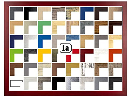 Colorello Bilderrahmen Posterrahmen Puzzlerahmen 60x80 cm Weinrot Gewischt Dunkelrot 80x60 cm mit weisser Rückwand und Antireflex Acrylglas