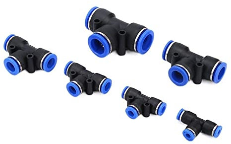 Pipeline-Steckverbinder 6 STÜCKE 4mm - 16mm Schlauch Rohr Gleich Union T Typ 1 Touch Air Pneumatische Push in Rohr passend Schnellverbinder