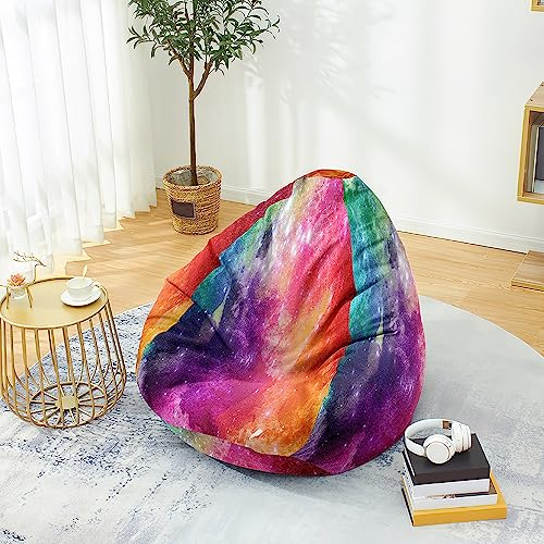 Odot Sitzsack, Sternenklarer Himmel Sitzsack Bezug, Sitzsack Bezug Ohne Füllung, Komfortabler Abnehmbarer Bean Bag, Outdoor Sitzsack für Indoor Outdoor Living Room Decor (Bunt,80x90cm)