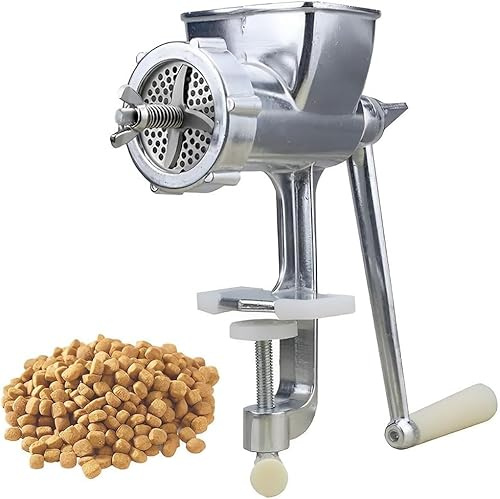 Yiustldd Manuelle Pelletmaschine für Tierfutter, Pelletmaschine für Hunde- und Katzenfutter mit 7 Formen, manuelle Pelletmaschine für Futter für kleine Fische, Geflügel und Kaninchen,8mm