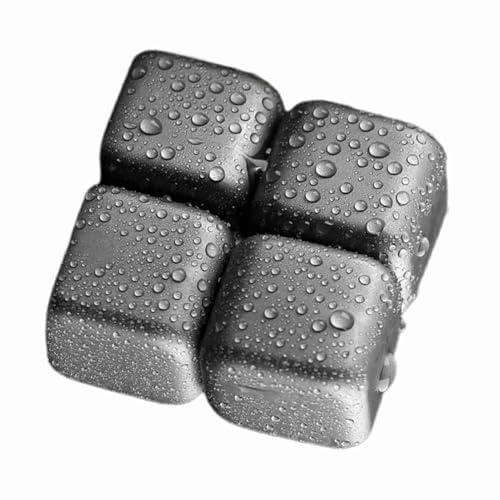 Titanium Ice Cubes, Reusable & Odorless, Chilled Without Dilution, Perfect for Strong Whiskey, Body Cooling and Premium Drinks (4 PCS)
