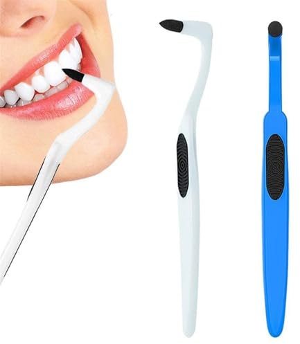 ZZOSRDR 2PCS Tartar Remover Tooth Stain Eraser, Teeth Cleaning Kit Removes Plaque & Impurities for Teeth, Teeth Polishing Tooth Cleaning Stain Remover (White & Blue)