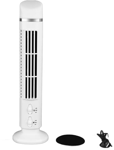 Ventilateur tour portable sans pales avec lumière, design sûr, économie d'énergie, ventilateur de bureau sans pales, facile à nettoyer pour la maison, la chambre, le bureau (blanc)