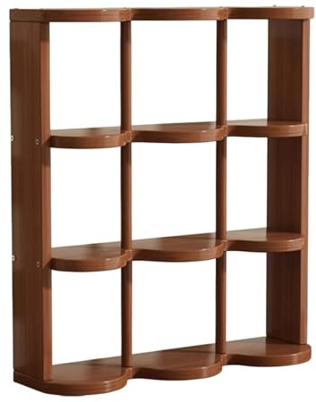 SOVORM Porta Tazze Da Caffè, Organizer Per Tazze In Bambù A 9 Griglie - Scaffale Da Scrivania A 3 Livelli Per Tazze, Profumi E Oggetti Da Collezione