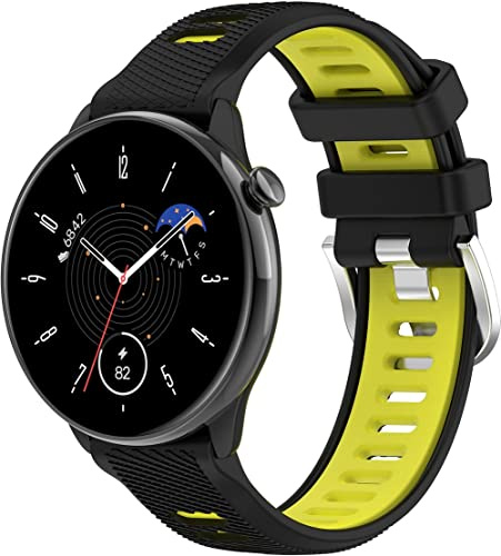 Gransho compatibile con Withings ScanWatch 42mm / Steel HR Sport 40mm / Steel HR 40mm Cinturino per Orologio, Cinturino in Silicone Morbido per Orologi NO250715 (20mm, Black Lime)