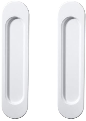 Biglumin 2 Piezas Tiradores de Puerta Corredera Autoadhesivos,Tirador Puerta Corredera Aluminio, No requiere Perforación, Adecuado para Armarios,Ventanas,148mm (Esquina redondeada blanca)