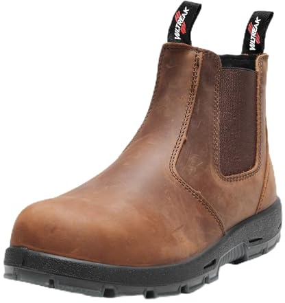 VULTREAK Composite Toe Chelsea Work Boots for Men and Women, S3 Certified Waterproof Safety Boots, Kevlar Puncture-Resistant Midsole, Slip-Resistant Work Shoes for Construction, Roofing, Warehouse & Industrial Work