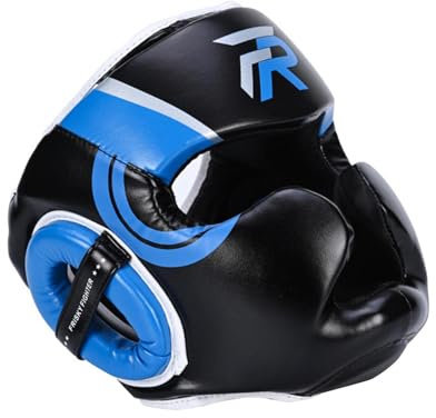 Okiyakusama Caschi da per Uomo, Donna, Bambino E Adulto. Casco da Taekwondo, Completamente Regolabile, Traspirante, Imbottito, per La Protezione del Viso Dur, Blu l