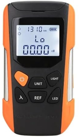 SEVEQIS Tester fibra ottica, Tester di attenuazione della fibra con supporto a 90 gradi e funzionamento a batteria tramite USB for la manutenzione professionale delle reti(Dry electric B)