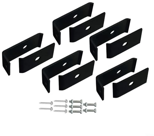 MeevrgR Verstellbare Metallzaunklemmen: Gitterclips zur Befestigung an Wänden oder Pfosten, sichere Zaunhalterungen für Gartenpaneele, schwarz, 15-teiliges Set