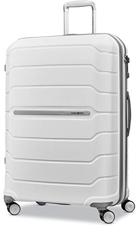 Samsonite Freeform Hardside Expandable with Double Spinner Wheels, White, Checked-Large 28-Inch, Freeform Hardside Expandable with Double Spinner Wheels