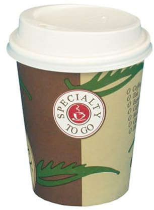 Papstar '80 Gobelets en Carton avec couvercles to Go 0,2 l Ø 8 cm – 9,1 cm