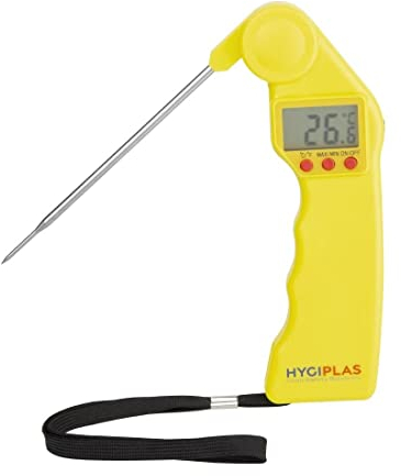 Hygiplas Easytemp Thermometer in Yellow - Fold-Away Probe -50пїЅC to 300пїЅC