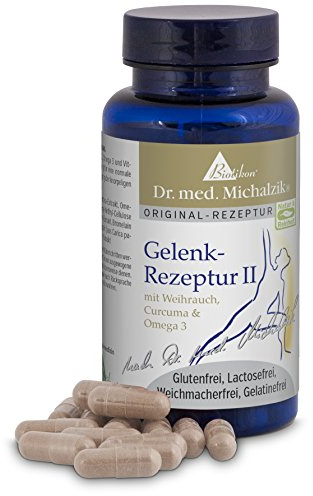 Gelenk Rezeptur II Dr. med. Michalzik - 60 Kapseln - mit Weihrauch, Curcuma, OPC, Omega 3, Una de Gato, Bromelain aus Ananas, Papain aus Papaya - ohne Zusatzstoffe - von BIOTIKON®