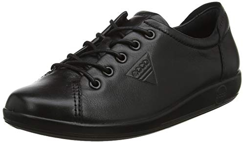 ECCO Damen Soft 2.0 Tie Tie Hohe Sneaker, Black With Black Sole, 38 EU