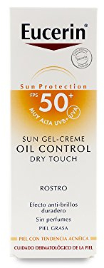 Eucerin Gel-Crema Oil Control Dry Touch Spf 50+, 50 Mililitros, El embalaje puede variar