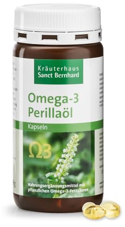 Sanct Bernhard Omega-3 Perillaöl-Kapseln | Mit Alpha-Linolensäure | 150 Kapseln