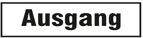 Indigos UG Aufkleber Ausgang - 25x7 cm - selbstklebender Sicherheits Aufkleber für Tür oder Wand - Warnschild für Gebäude, Hotel, Büro, Firma, Haus, Praxis