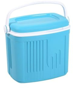 Glacière 32 L ICEBERG EDA bleu turquoise prévue pour bouteilles 2L debout avec verrouillage par la poignée et conversation au frais jusqu'à 12h