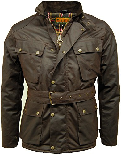 Game Herren Biker-Jacke / Motorrad-Jacke, Wachsjacke Gr. One size, braun
