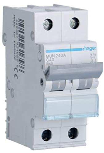 Interruptor automático magnetotérmico serie MU, 2P, 40A, curva C, 6KA