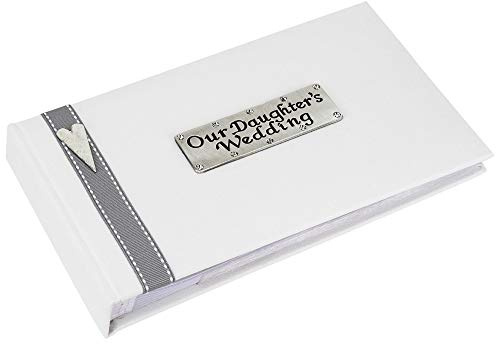 Metal Planet Ltd Our Daughter's Wedding, Pocket sized photo album with Grey ribbon detail and a double pewter design, Gift. (FBA)