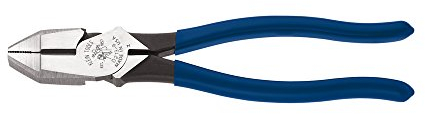 Klein Tools D213-9 Lineman's Square Nose Pliers, Made in USA, High Leverage Electrical Pliers with Induction Hardened Knives, 9-Inch