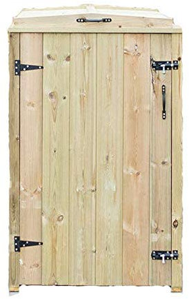 QUBOX SINGLE 360L WHEELIE BIN WOODEN STORE STORAGE CHEST