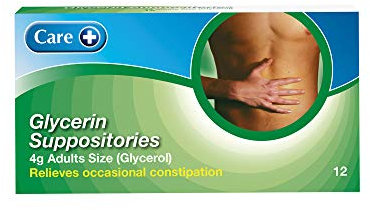 Care Glycerin Suppositories for Adults 12 Suppositories, for Relief of Occasional Constipation, Helps Stimulate Bowel Movement, Contains Glycerol