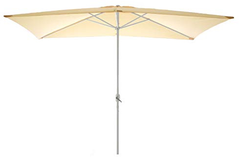 Nexos Sonnenschirm Marktschirm Rechteckschirm 2x3m anthrazit eckig Kurbel Sonnenschutz Garten Camping Terrasse Gestänge aus Stahl