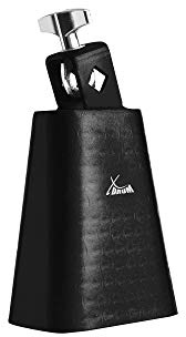 XDrum HCB-4 Cowbell - Cencerro de 4 con 17 cm de largo para batería y percusión - Campana de acero - Montable en batería - Negro