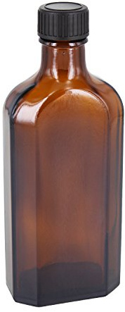 Meplatflaschen 12 x 150ml Braunglas inkl. Schraubverschluss Standard 22mm schwarz mit LKD-Dichtungseinlage *** Apothekenflasche ***
